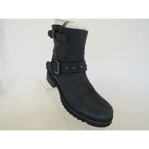 NINE WEST Womens Size 6 M Navy Suede Buckle Studded Fashion Ankle Boots Booties